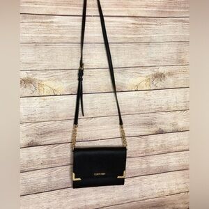 Calvin Klein Cross-Body - Black with Gold Tone Hardware